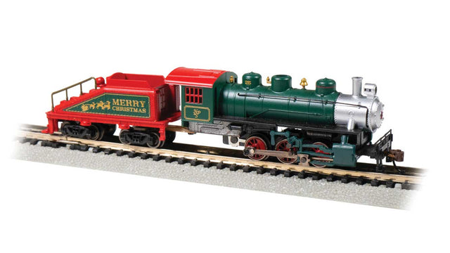 USRA 0-6-0 with Slope-Back Tender - Standard DC -- North Pole & Southern #25 (Christmas, green, red, graphite)