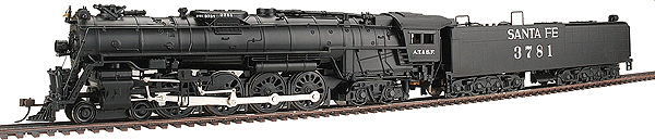 4-8-4 Northern w/DCC -- Santa Fe #3781 (1940s-50s Scheme, black, silver)
