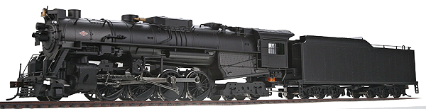 2-8-4 Berkshire w/DCC -- Unlettered, Painted Nickel Plate Version