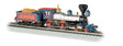 4-4-0 w/Wood Tender Load - Standard DC -- Central Pacific "Jupiter" (silver, black, blue, red)