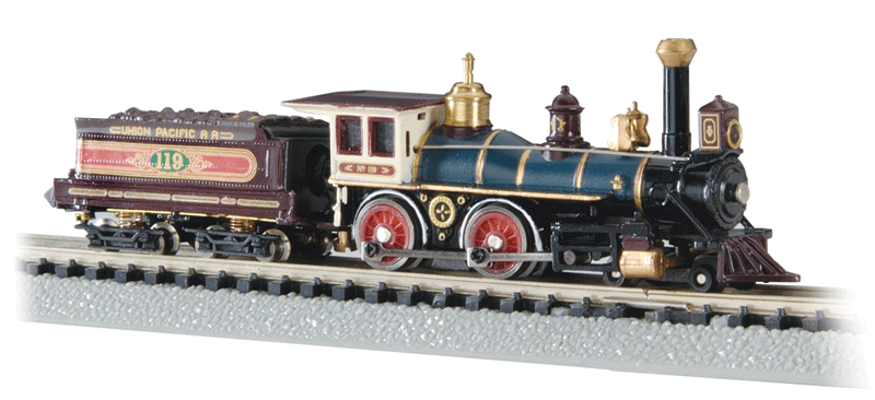 4-4-0 American - Standard DC -- Union Pacific #119 (black, blue, brown, red, brass)