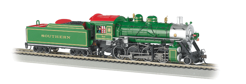 Baldwin 2-8-0 Consolidation w/DCC -- Southern Railway #722 (green)