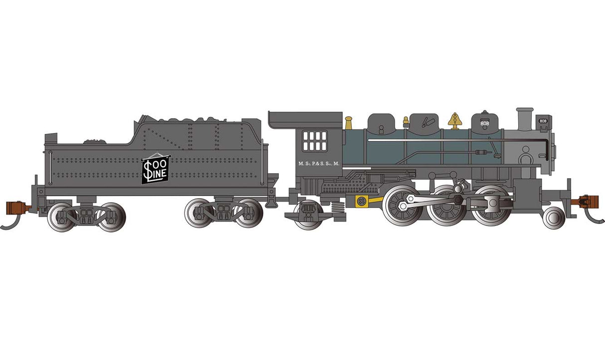 2-6-2 Prairie - Standard DC -- Soo Line #808 (blue, black, graphite)