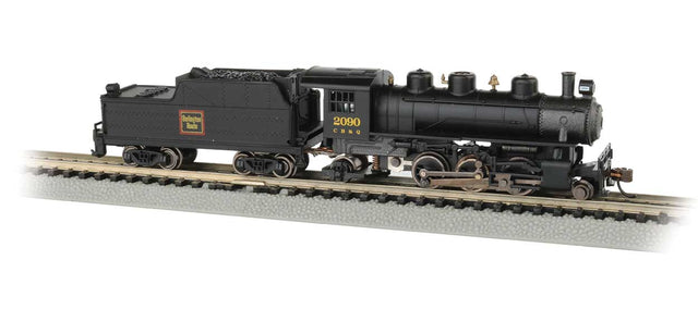 2-6-2 Prairie - Standard DC -- Chicago, Burlington & Quincy #2090 (black, graphite, yellow, red)