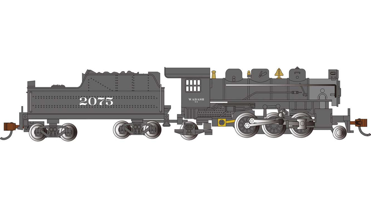 2-6-2 Prairie - Standard DC -- Wabash #2075 (black, graphite)