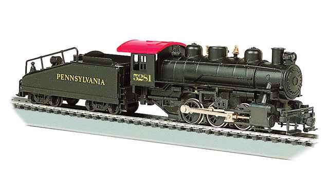 USRA 0-6-0 with Slope-Back Tender, DCC and Smoke -- Pennsylvania Railroad 5281 (black, Tuscan)