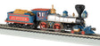 4-4-0 w/Wood Tender Load - Sound & DCC -- Central Pacific "Jupiter" (silver, black, blue, red)
