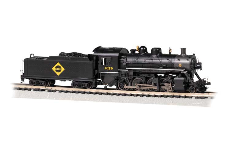 Baldwin 2-8-0 Consolidation - Standard DC -- Erie #1679 (black, graphite, yellow)