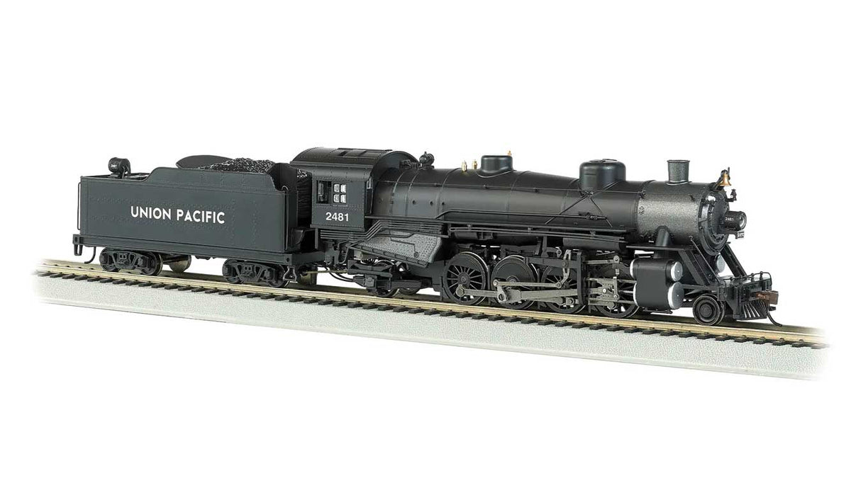 USRA Light 2-8-2 Mikado w/Medium Tender - Standard DC -- Union Pacific #2481 (black, graphite)