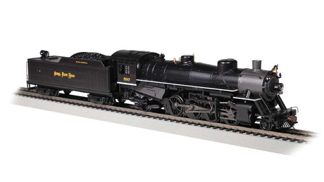 USRA Light 2-8-2 Mikado w/Long Tender - Standard DC -- Nickel Plate #587 (black, graphite)