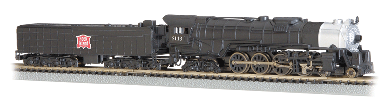 4-8-4 Northern w/52' Tender - Standard DC -- Rock Island #5113 (black, silver)