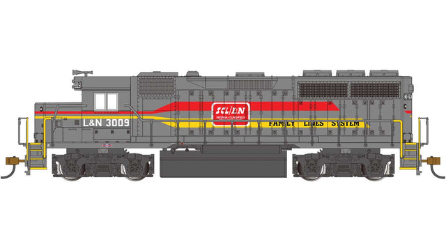 EMD GP40 - DCC -- Family Lines L&N #3009 (gray, yellow, red)