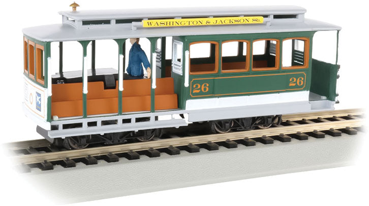 Cable Car with Grip Man - Standard DC -- Washington & Jackson Streets #26 (green, gray)