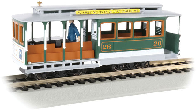 Cable Car with Grip Man - Standard DC -- Washington & Jackson Streets #26 (green, gray)