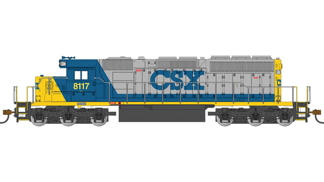 EMD SD40-2 - DCC -- CSX #8117 (YN1, gray, blue, yellow)