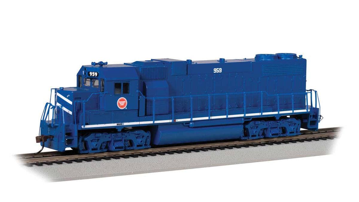 EMD GP38-2 - Standard DC -- Missouri Pacific #959 (blue, white, red, Buzz Saw Logo)