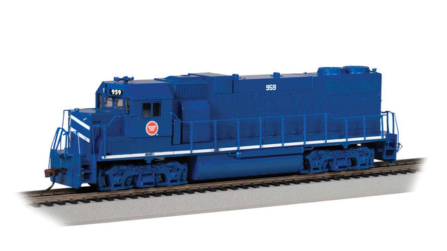 EMD GP38-2 - Standard DC -- Missouri Pacific #959 (blue, white, red, Buzz Saw Logo)