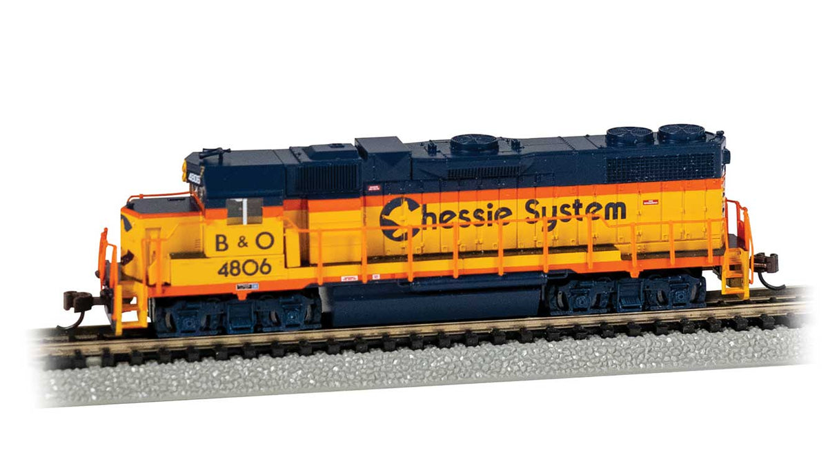 EMD GP38-2 Dynamic Brakes - Standard DC -- Chessie System #4806 (yellow, blue, vermillion)