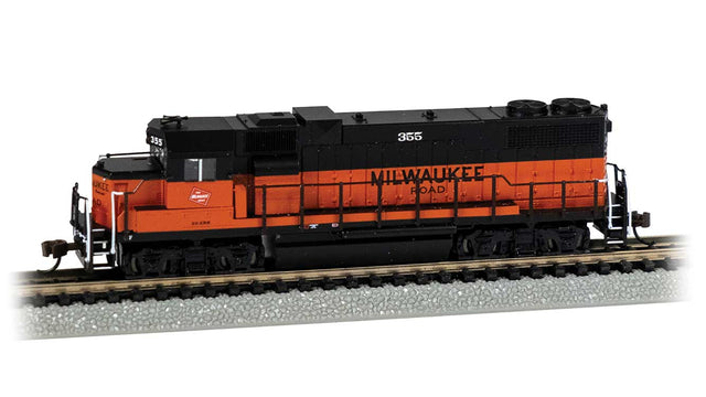 EMD GP38-2 No Dynamic Brakes - Standard DC -- Milwaukee Road #355 (orange, black)