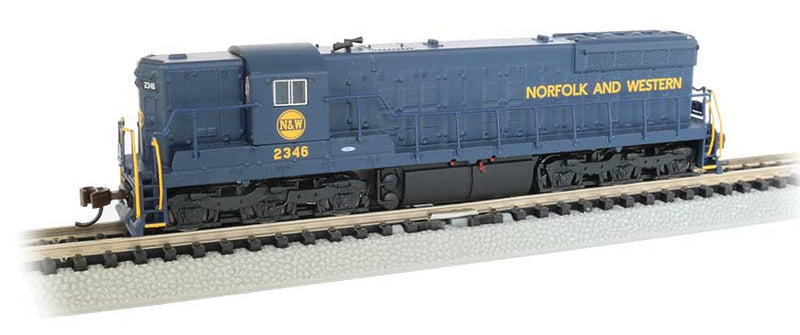 EMD SD9 - Sound & DCC -- Norfolk & Western 2346 (blue, yellow, Hamburger Logo)