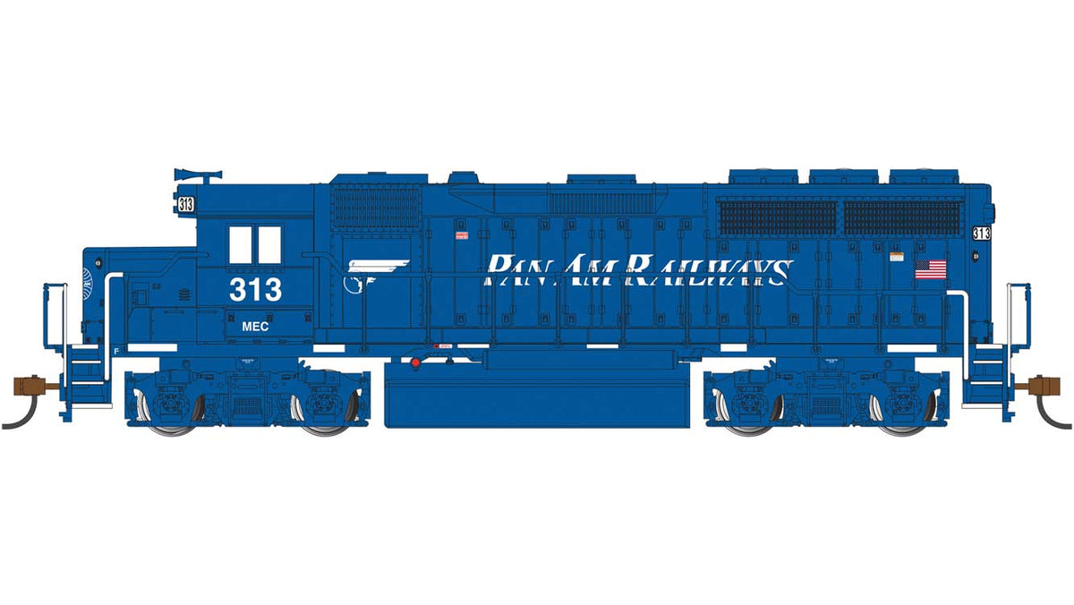 EMD GP40 - Standard DC -- Pan Am Railways #313 (blue, white)