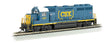EMD GP40 Diesel Locomotive - Standard DC -- CSX Transportation #4451 (blue, yellow; Boxcar Logo)
