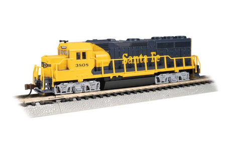 EMD GP40 with Dynamic Brakes - Standard DC -- Santa Fe #3808 (Warbonnet; blue, yellow)