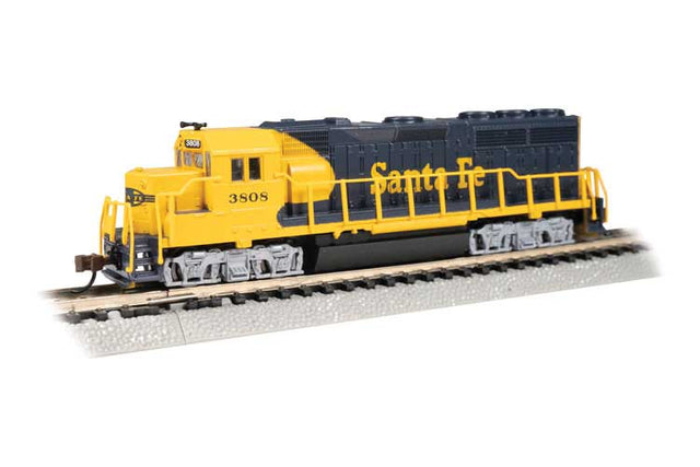 EMD GP40 with Dynamic Brakes - Standard DC -- Santa Fe #3808 (Warbonnet; blue, yellow)