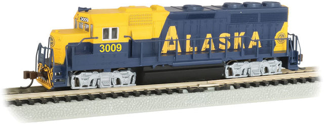 EMD GP40 - Standard DC -- Alaska Railroad #3009 (blue, yellow)