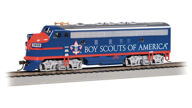 EMD F7 - Standard DC -- Boy Scouts of America (blue, red, silver)
