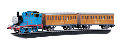 Thomas & Friends(TM) -- Thomas the Tank Engine with Annie & Clarabel Train Set (blue, red, gold)-2