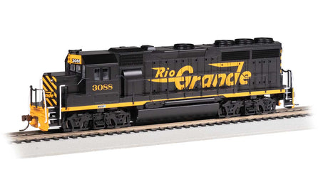 EMD GP40 - Sound and DCC -- Denver & Rio Grande Western #3088 (black, Aspen Gold, Large Flying Grande)