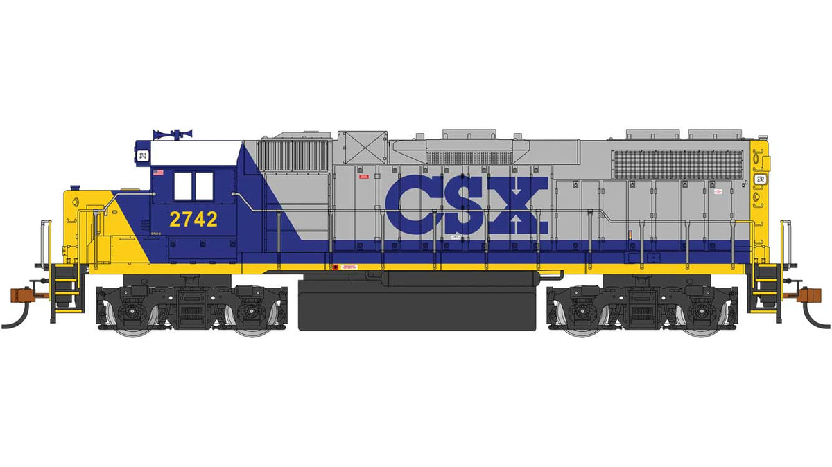 EMD GP38-2 - Sound and DCC -- CSX #2742 (Bright Future, gray, blue, yellow)