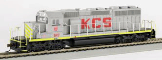 EMD SD40-2 - Standard DC -- Kansas City Southern #6105 (Gray, red, yellow)-1