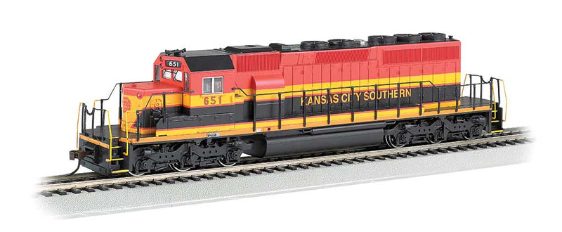 EMD SD40-2 w/DCC & Sound -- Kansas City Southern #651 (Southern Belle, red, yellow, black)