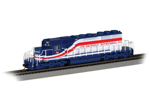 EMD SD40-2 - Sound and DCC - Sound Value -- Milwaukee Road #156 (Bicentennial, white, red, blue)