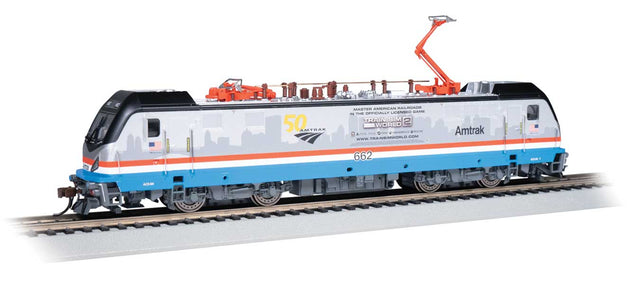 Siemens ACS-64 Electric - DCC and WOWSound(R) -- Amtrak #662 (Phase III, silver, blue, white, red, Train Sim World 2 Logos)