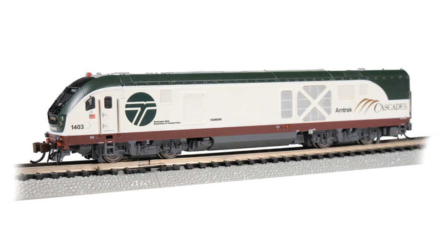 Siemens SC-44 Charger - Sound and DCC -- Amtrak #1403 (Cascades, Washington DOT; white, green, copper)