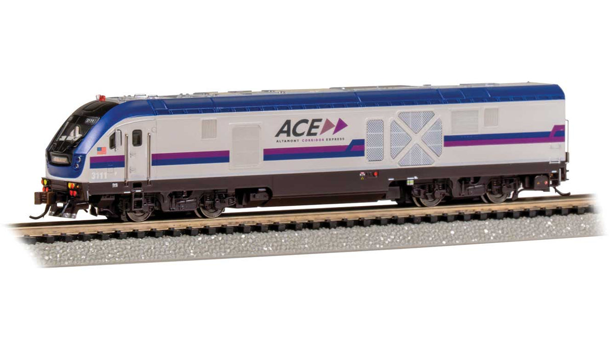 Siemens SC-44 Charger - WowSound(R) and DCC -- Altamont Corridor Express ACE #3111 (silver, blue, purple)