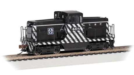 GE 44-Ton Switcher - Sound and DCC - Sound Value -- Atchison, Topeka & Santa Fe #468 (Zebra Stripes; black, silver)