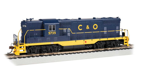 EMD GP7 - Standard DC -- Chesapeake & Ohio #5735 (blue, yellow; Sans Serif C&O)