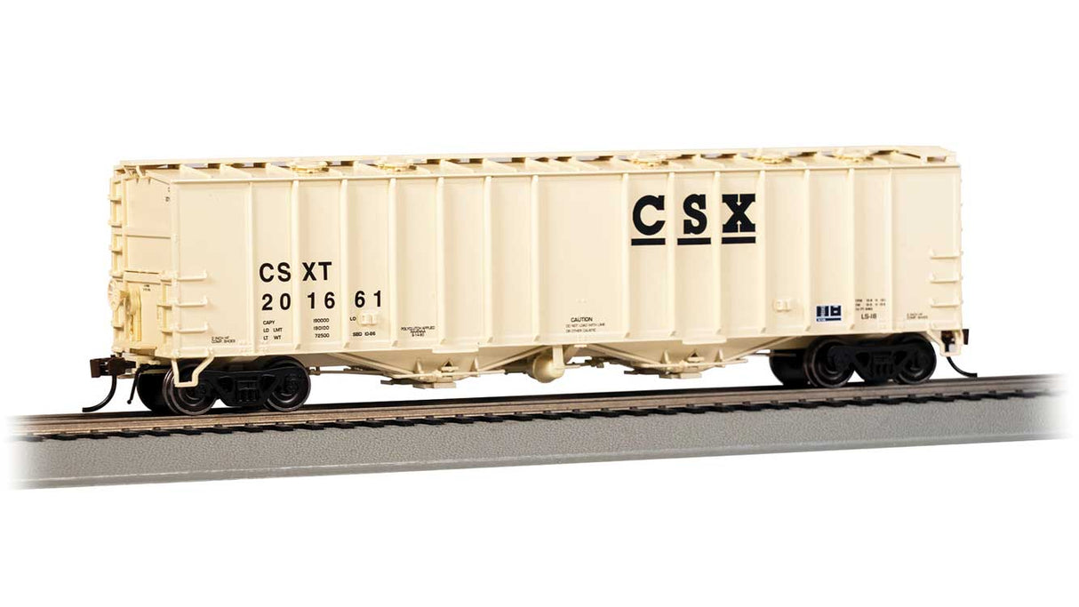 GATX 4180 Airslide Covered Hopper - Ready to Run -- CSX #201661 (pale yellow, black)