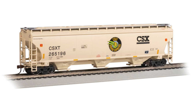 Trinity 5161 3-Bay Covered Hopper - Ready to Run -- CSX #265196 (pale yellow, black, Grain Express Logo)