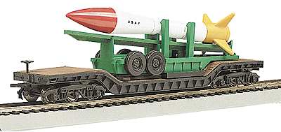 Silver Series(R) Depressed-Center Flatcar - Ready to Run -- United States Air Force (Missile Load; black, unlettered)