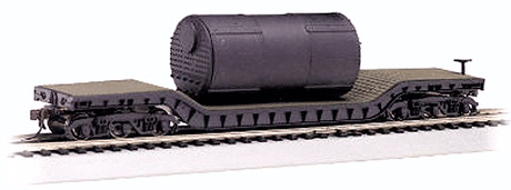 Depressed-Center Flatcar - Ready to Run - Silver Series(R) -- With Boiler Load (black, Unlettered)