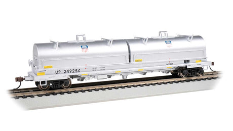 55' Steel Steel Coil Car with Round Hoods - Ready to Run -- Union Pacific #249254 (gray; Yellow Conspicuity Markings, Small Logo)