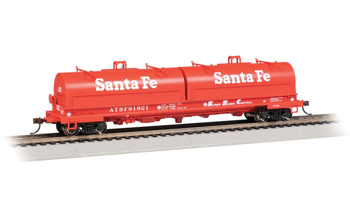 55' Steel Steel Coil Car with Round Hoods - Ready to Run -- Santa Fe #91921 (red)