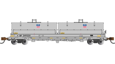 55' Coil Car with Round Hoods and Load - Ready to Run - Silver Series(R) -- Union Pacific #249222 (gray, black, Logo On Hoods)