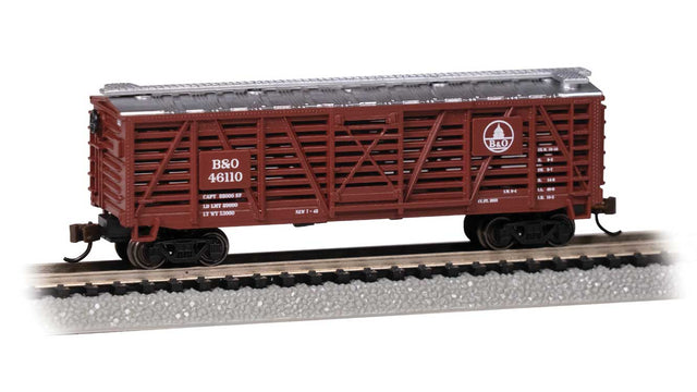 Silver Series(R) 40' Stock Car -- Baltimore & Ohio #46110 (Boxcar Red, silver, Capitol Dome Logo)