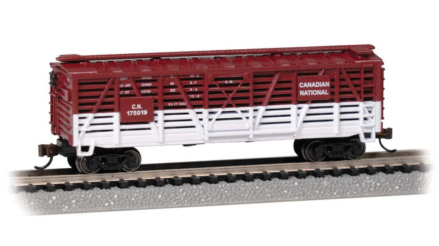 Steel Stock Car - Ready to Run -- Canadian National #175019 (Boxcar Red, white)